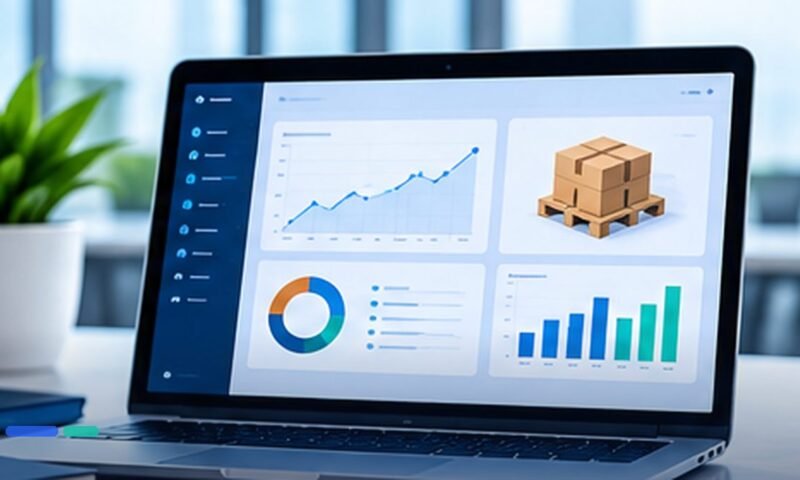Original editorial illustration of small business software and operations