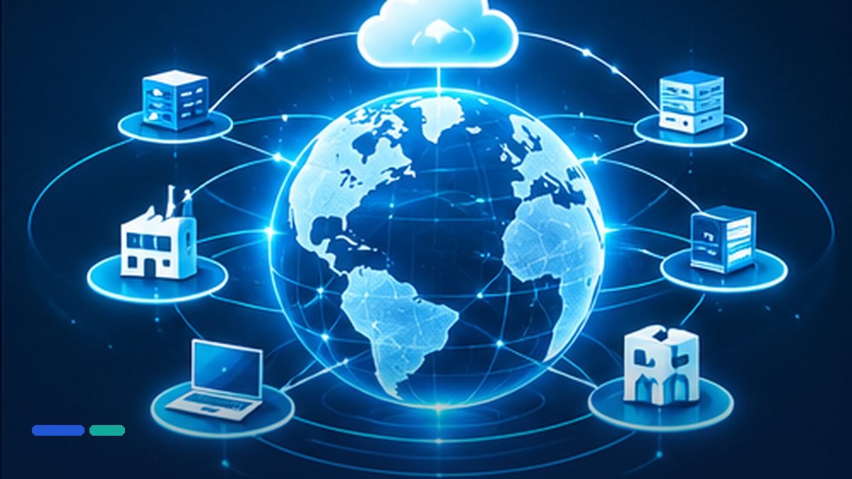 Original editorial illustration of small business software and operations