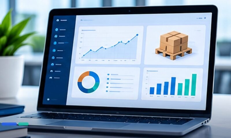 Original editorial illustration of small business software and operations