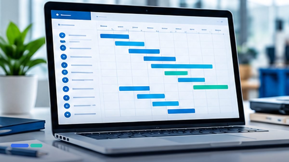 Original editorial illustration of small business software and operations
