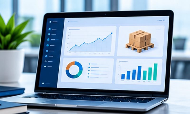 Original editorial illustration of small business software and operations