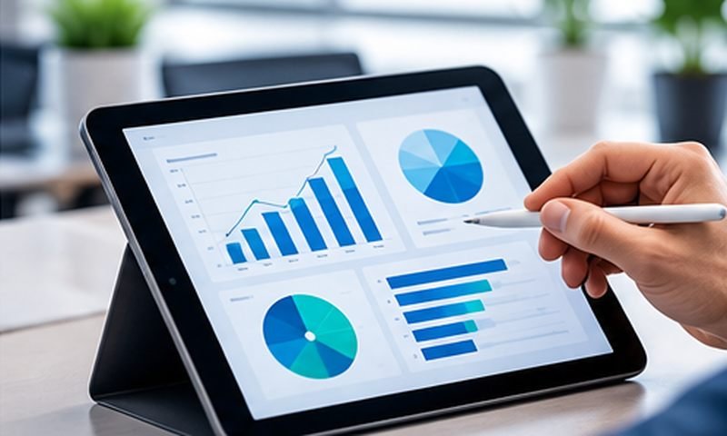Original editorial illustration of small business software and operations