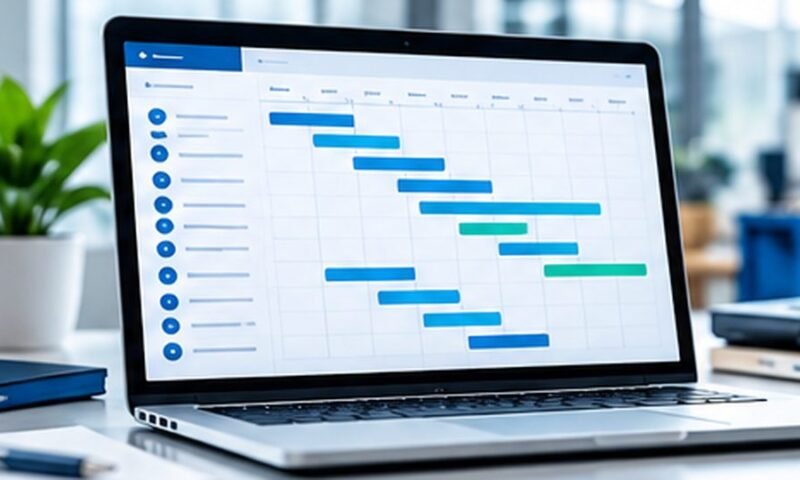 Original editorial illustration of small business software and operations